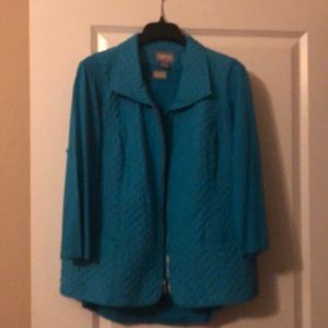Chicos Teal Shirt & Quilted Vest